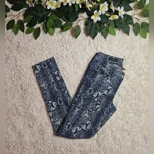 Cache Textured Skinny Snakeskin Print Pants